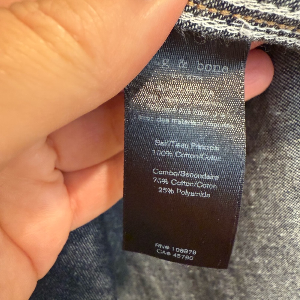 Rag and Bone Men’s Dark Denim Shirt - Picture 3 of 3